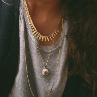 gold layered necklace