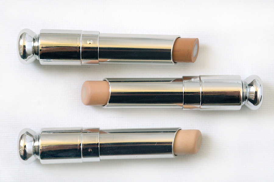 3 shades of Dior Fix It 2-in-1 Prime & Conceal for Face Eyes & Lips